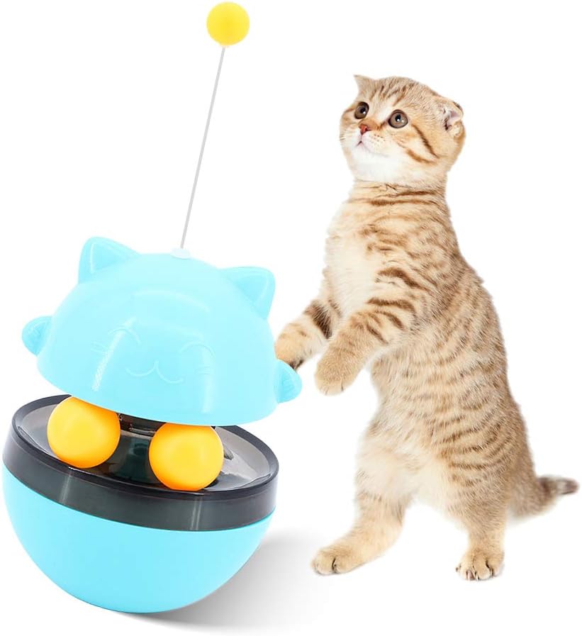 Gato brinquedo de escape dispensador de alimentos brinquedos com 360 roda  rotatable treinamento interativo exercício jogo alimentação dispositivo
