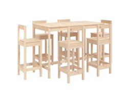 7 Pcs Conjunto de Bar para Jardim Pinho Maciço MAISON EXCLUSIVE