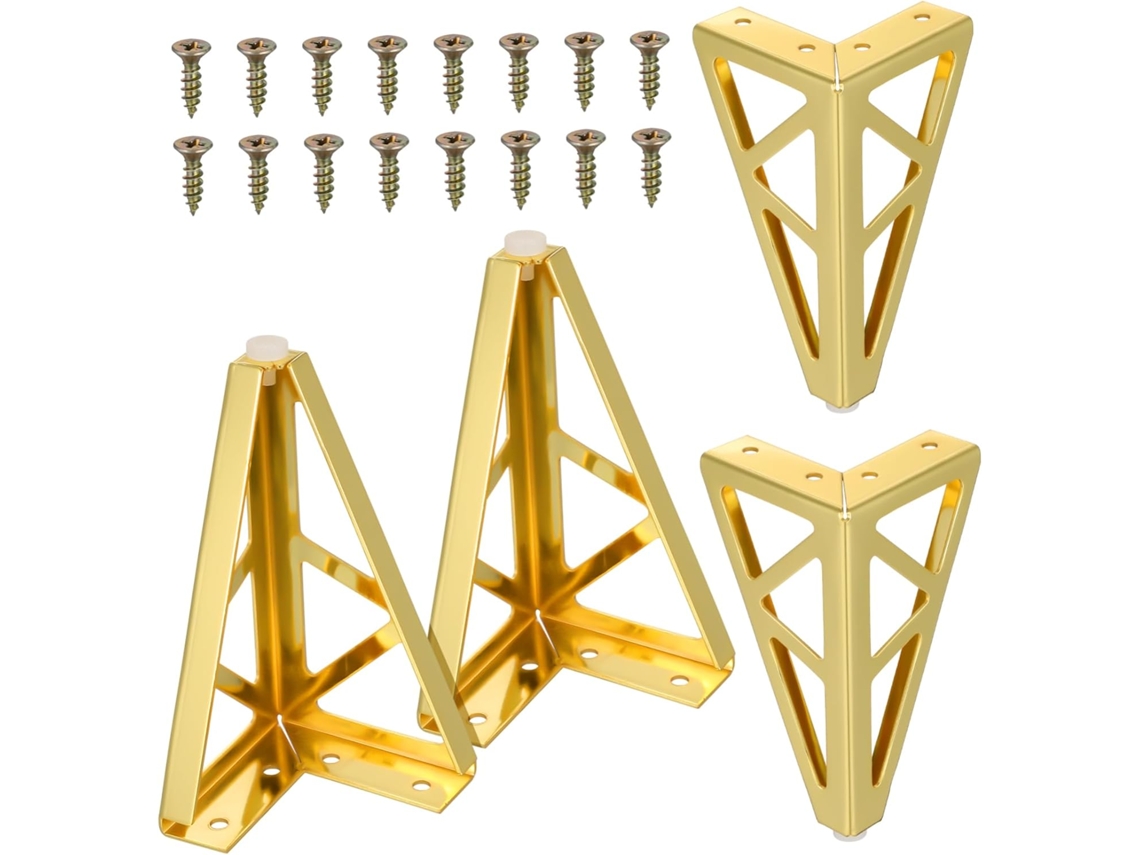 Conjunto De 4 Suportes Metálicos Para Sofá, Mesa De Centro, Cama, Banco E Mesa De Apoio.