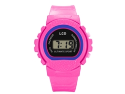 Relógio eletrônico infantil da moda, pulseira infantil, presente ideal, rosa