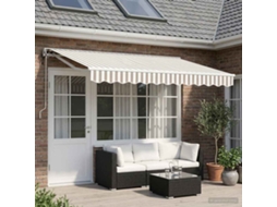 Vidaxl Toldo Retrátil Elétrico Cinza Claro E Branco 4,5 × 3 M