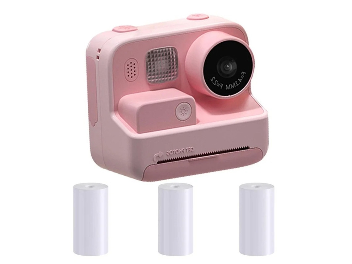 Máquina de fotos instantâneas Yizhood HD 1080p com 3 rolos de papel de impressão
