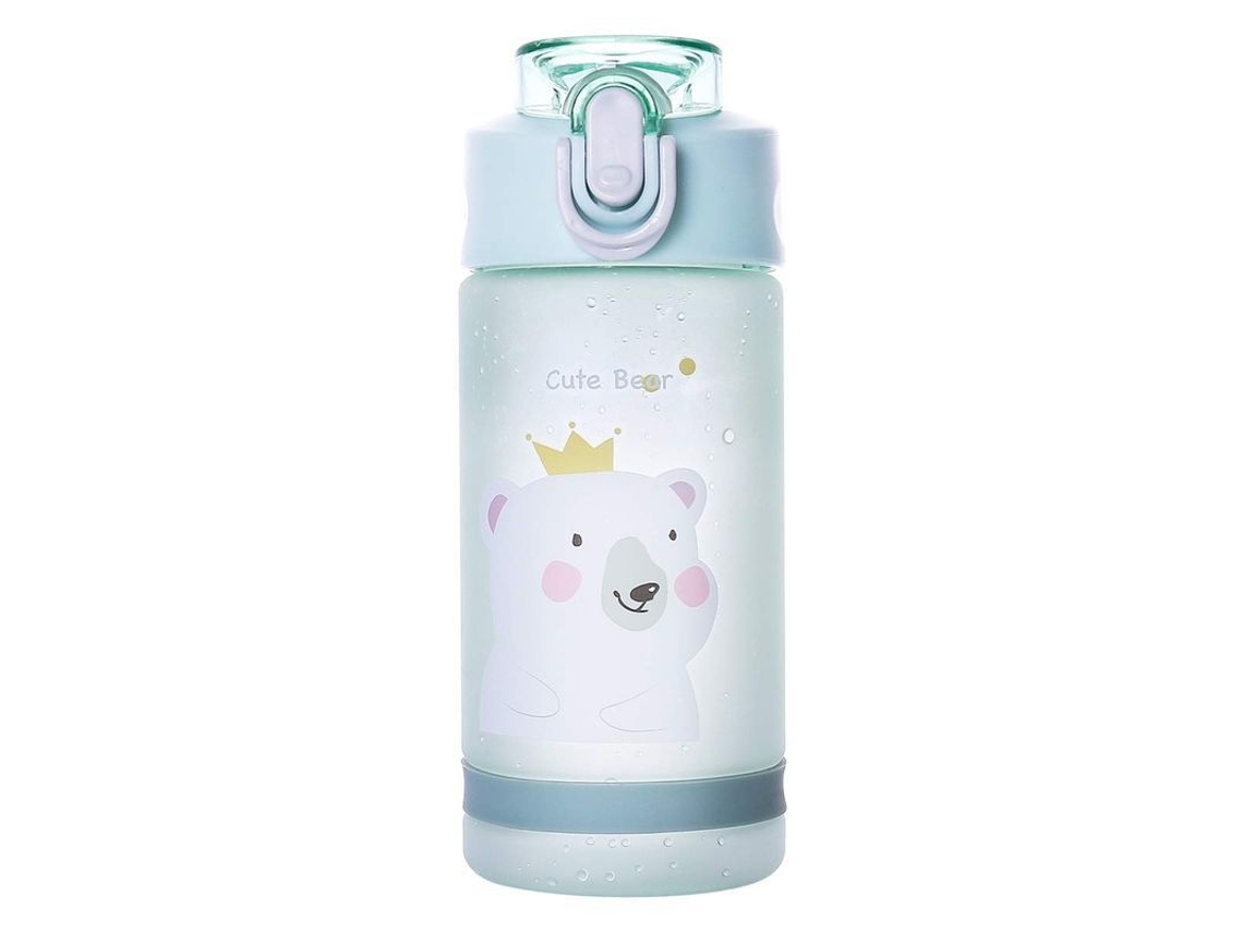 Garrafa de Água LINJOU com Canudo Frasco de Hidratação 550ml Verde