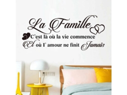 Adesivos de Parede e Murais Artísticos - Citações Francesas - Sala de Estar - Arte Romântica para Família - 57x23cm