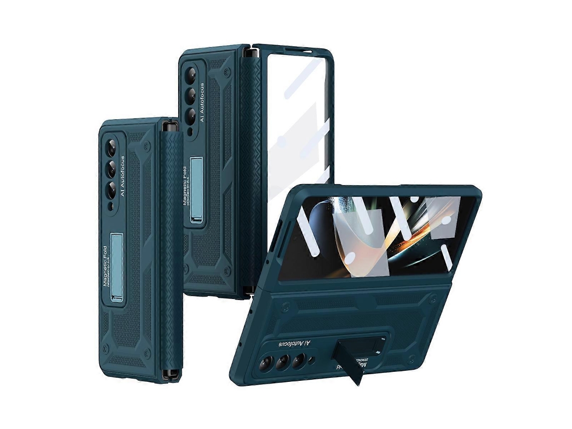 Capa Para Samsung Galaxy Z Fold4 5g Com Dobradiça Telescópica Integrada Em Tpu E Suporte.