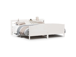 Bed Frame, Bed Frames Vidaxl Branco Madeira De Pinho (180 X 200 Cm)