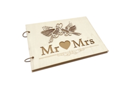 Laxiscreed Livro De Assinaturas Love Birds Em Madeira Para Casamentos