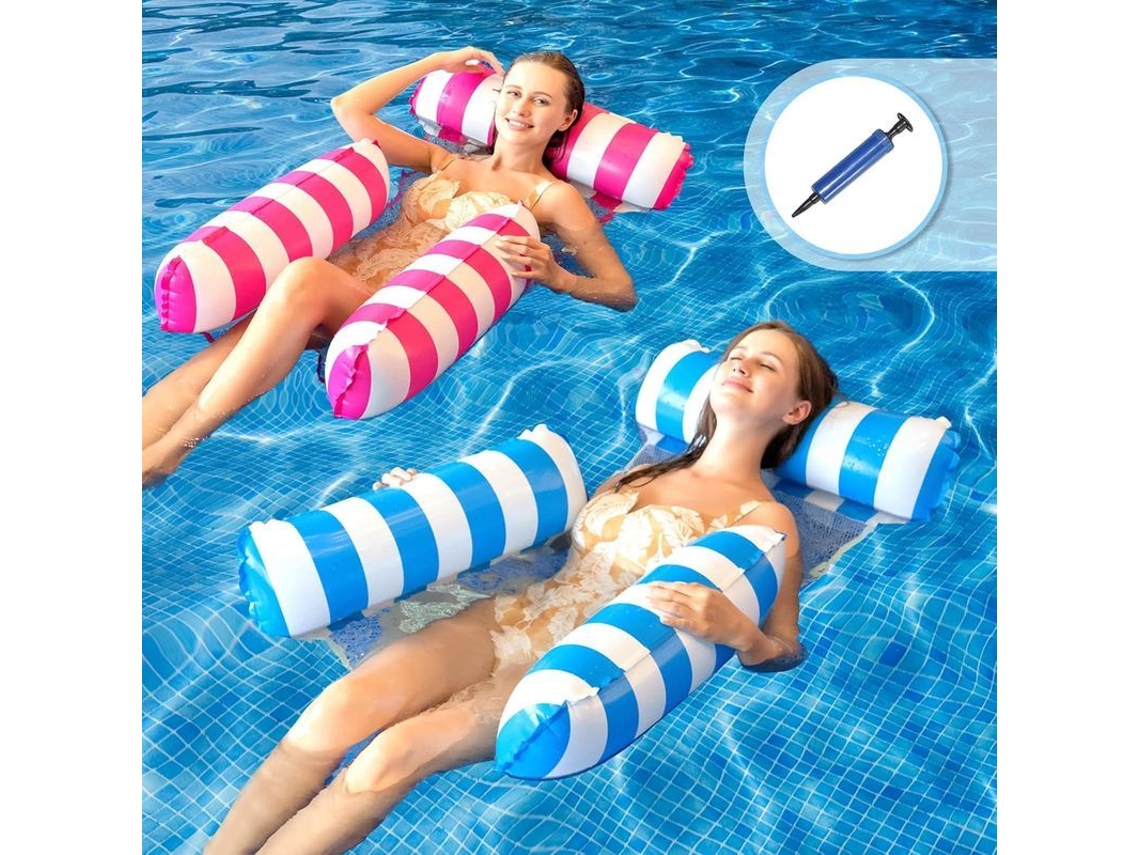 Hammocks Infláveis Piscina 2 Peças Adultos Lazer Aquático