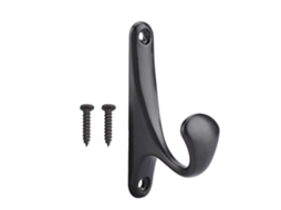 Gancho de Parede para Casaco, Banheiro, Closet, Rack Holder, Preto Mate, Durável com MARCA