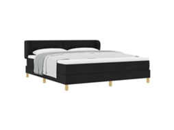 Cama Box com colchão e cabeceira preta 180x200 cm