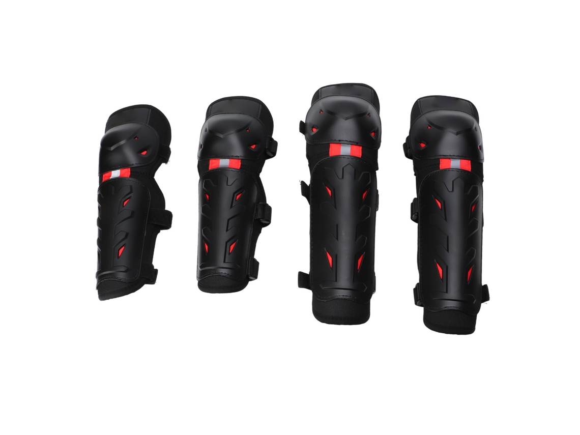 Conjunto 4 peças AQUAFORGE, Joelheiras e cotoveleiras com iluminação noturna, vermelho