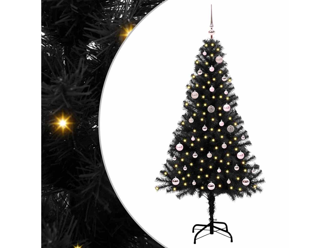 Vidaxl Árvore De Natal Preto 150 Cm Pvc