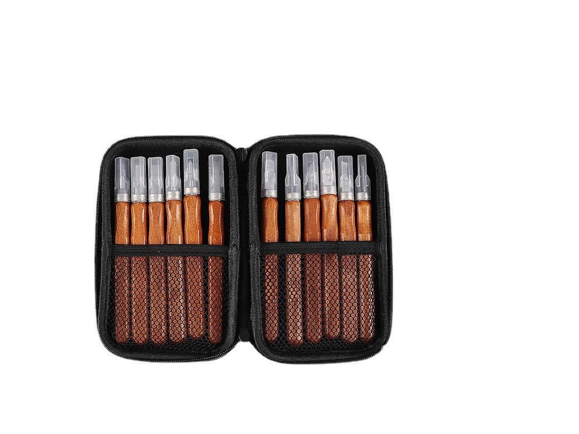 Conjunto De 12 Facas Para Entalhe Em Imitação De Mogno,conjunto De Ferramentas Neutras Para Entalhe Em Madeira,sem Necessidade Ferramentas