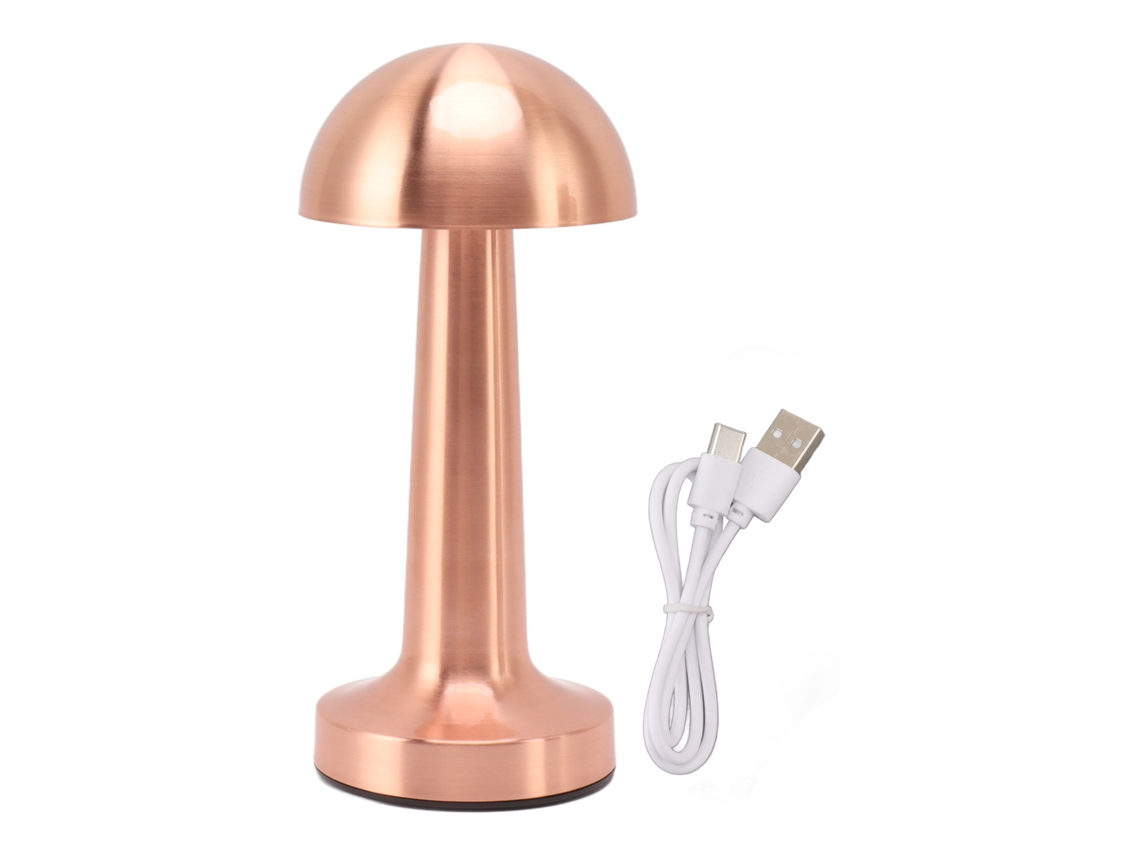 Lâmpada de Mesa Cogumelo Recarregável com Toque Controle Iluminação Ajustável Decorativa