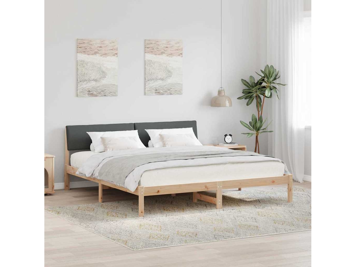 Vidaxl Estrutura Da Cama Castanho E Cinzento-escuro 180 X 200 Cm