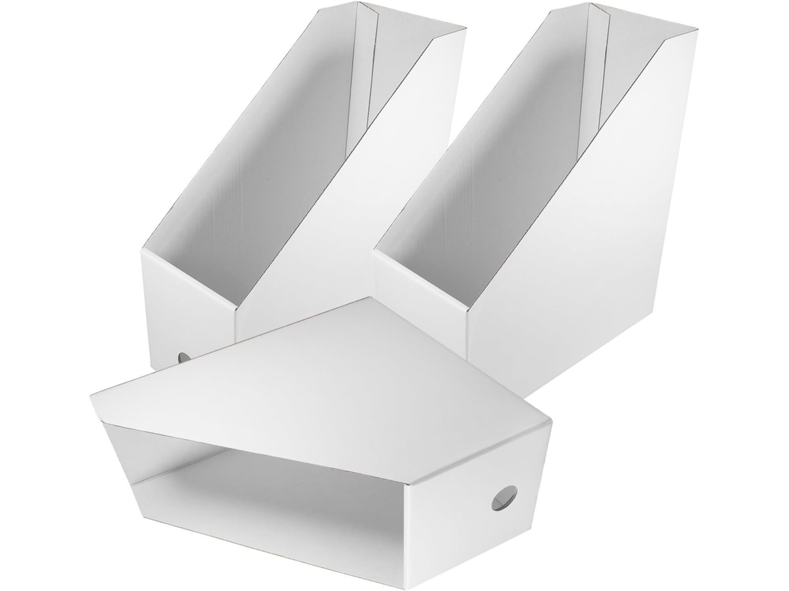 3 Suportes Brancos Para Documentos De Mesa