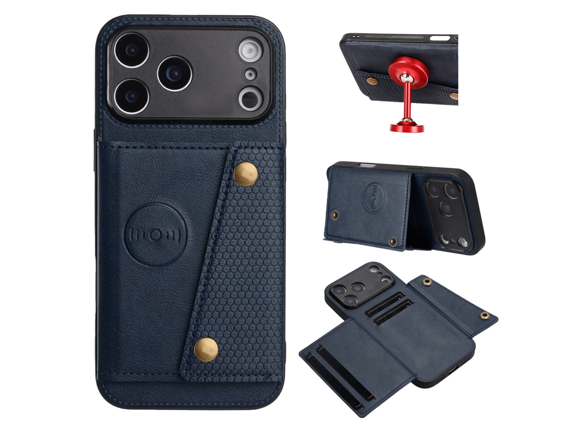 Capa Multifuncional Para Iphone 17 Pro Com Compartimento Para Cartão E Função De Suporte.