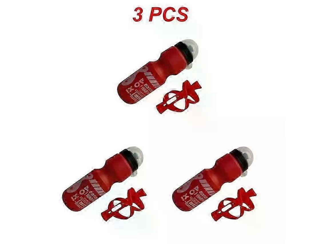 Nova Line garrafa de Bicicleta Portátil 750ml com Suporte para Ginásio e Ciclismo 3pcs Vermelha