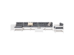 Vidaxl 10 Pcs Conjunto Sofás De Jardim Madeira De Pinho Maciço Branco