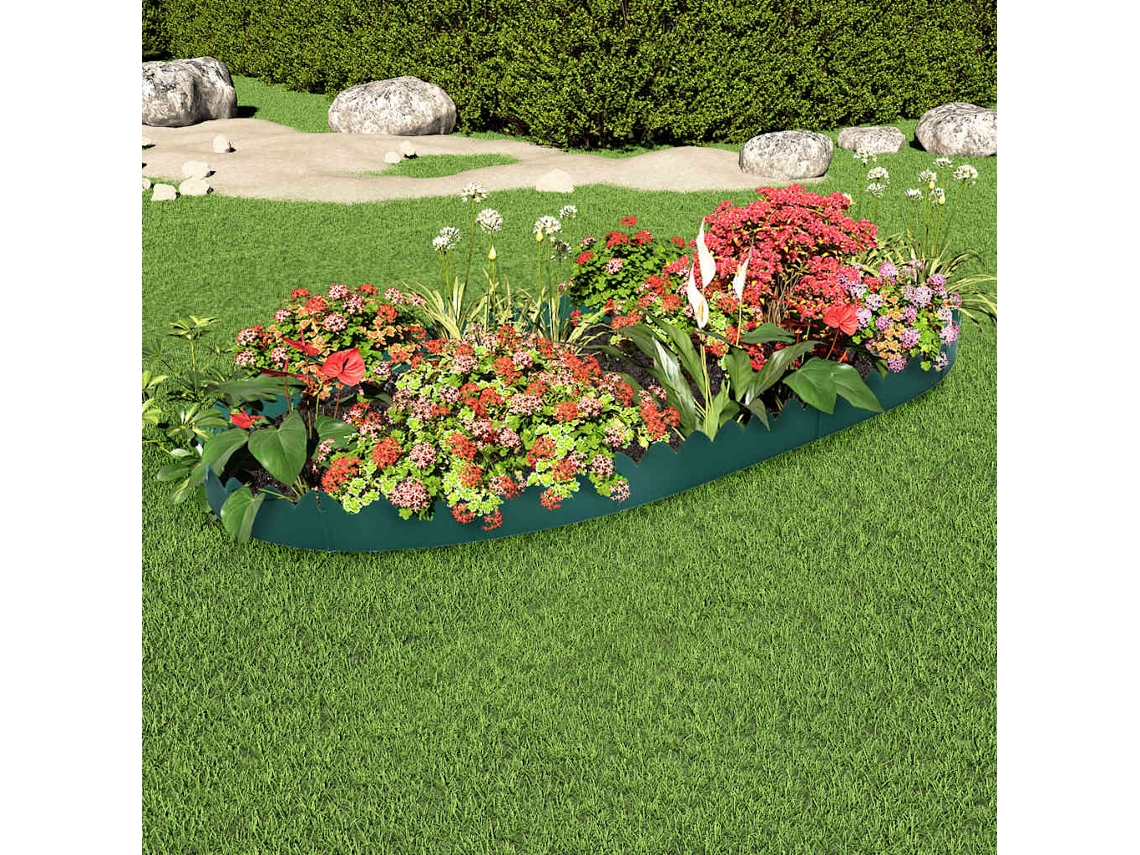 Vidaxl Bordas De Relvado 10 Pcs 65x15 Cm Pp Verde