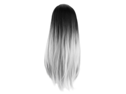 2026 peluca Larga Recta Negra Y Gris de Pelo Sintético Resistente Al Calor para Cosplay