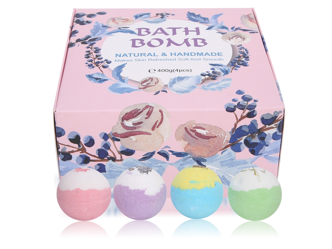 Conjunto De 4 Bolas De Sal De Baño Exfoliante Con Fragrancia 100g