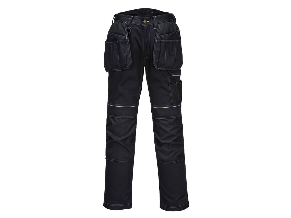 Calça De Trabalho Elástica Pw3 Com Bolsos No Coldre Preto / 36
