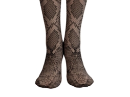 Meia calça Legging de Veludo de Cobra Estampa Digital Cintura Alta com Pé Feminina 3