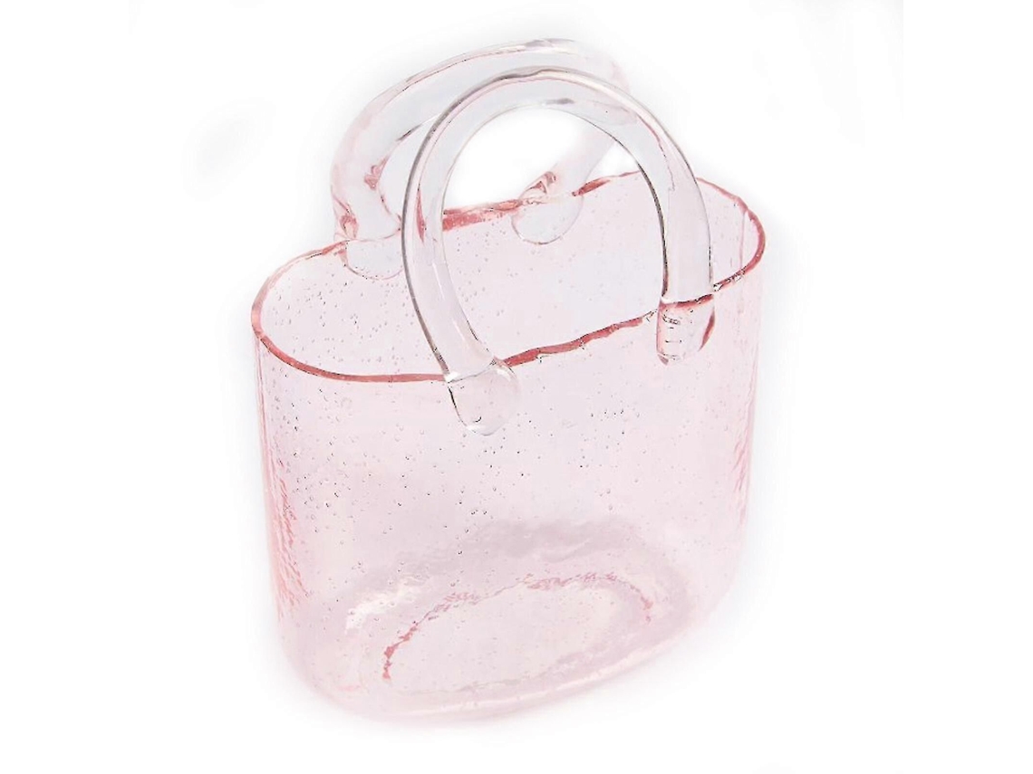 Vasos De Vidro Transparente Com Design Elegante De Bolsa, Alça E Bolhas Internas
