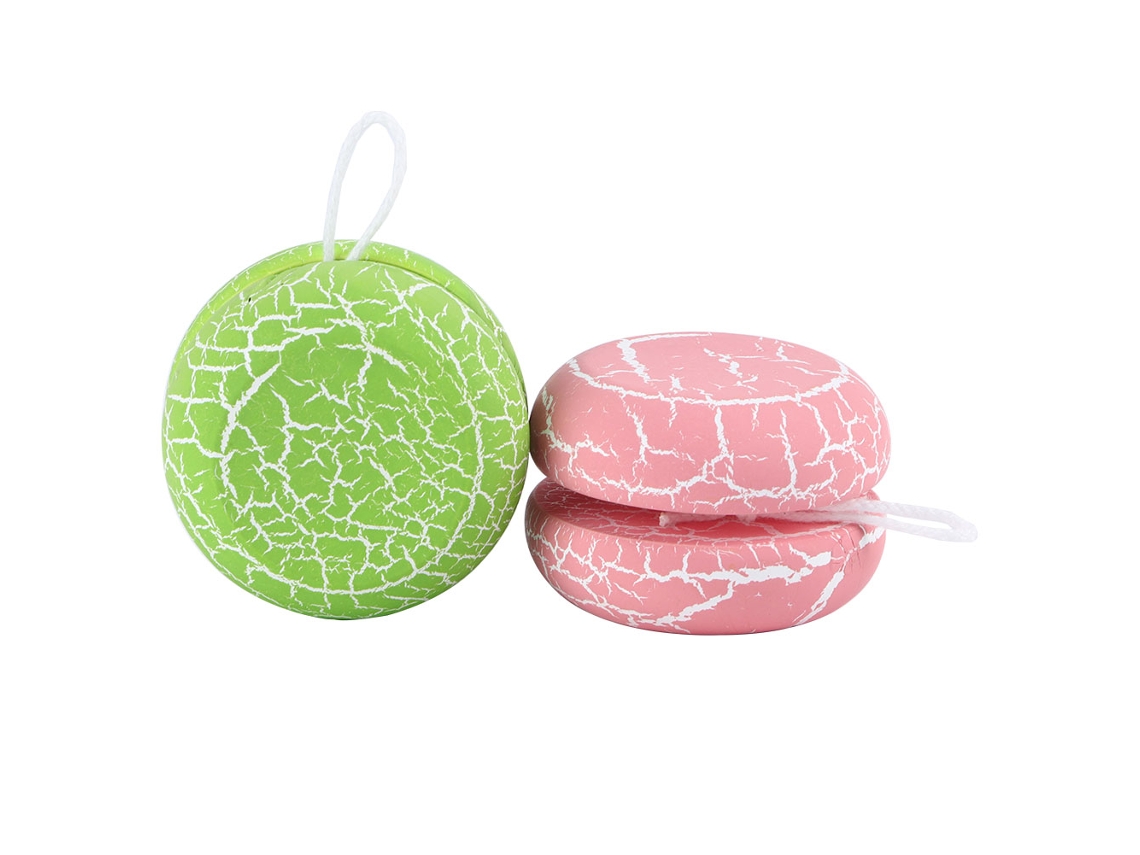 Primerox 2pcs Yoyo Bola de Madeira com Padrão de Ranhura Brinquedo Criança Treinamento de Pensamento Espacial