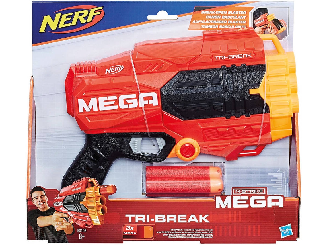NERF Lançador N-Strike Mega Tri-Break NERF (Multicor - Idade Mínima: 8 Anos)