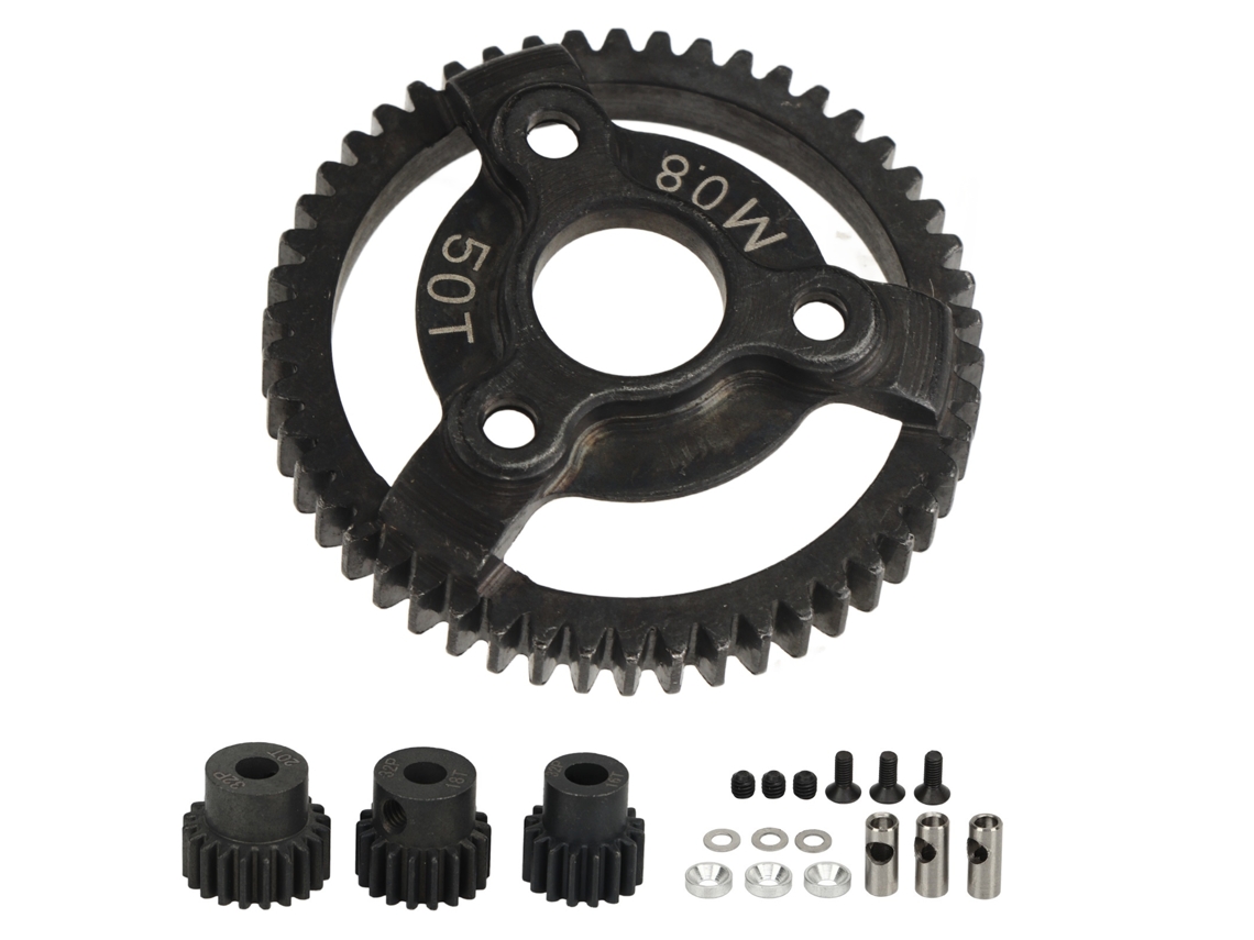 Conjunto De Engrenagens Para Carro Rc 32p 0.8m 50t Com Engrenagens Pequenas 16t 18t 20t Aço Para Slash 2wd 1/10