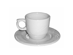 Taza cafe con plato porcelana 1259