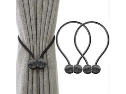 Suporte Magnético Para Cortina Suporte Magnético Para Cortina Fivela De Cortina Trançada Magnética Aquaforge (preto)