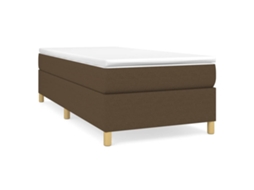 Cama com Molas e Colchão Tecido Castanho Escuro MAISON EXCLUSIVE (80x200 cm)