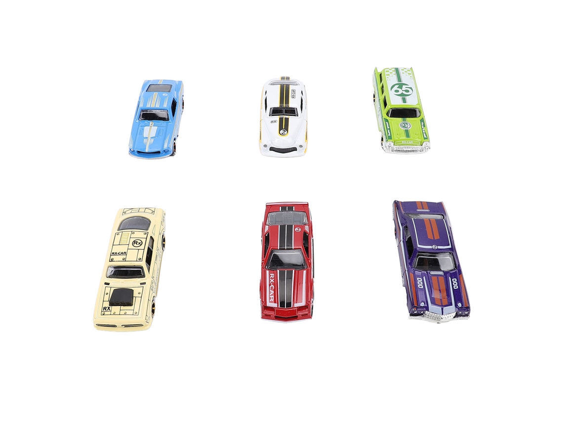 Mali conjunto de 6 Carros Mini de Liga para Meninos: Brinquedo Carro de Corrida com Mola