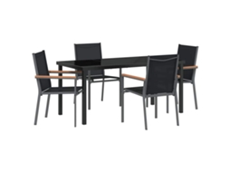 Conjunto De Cadeiras De Jantar Para Exterior De 2 Vidaxl Preto Textilene