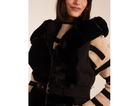 Colete de Mulher BLUE VANILLA Faux Fur Detail Preto (XL)