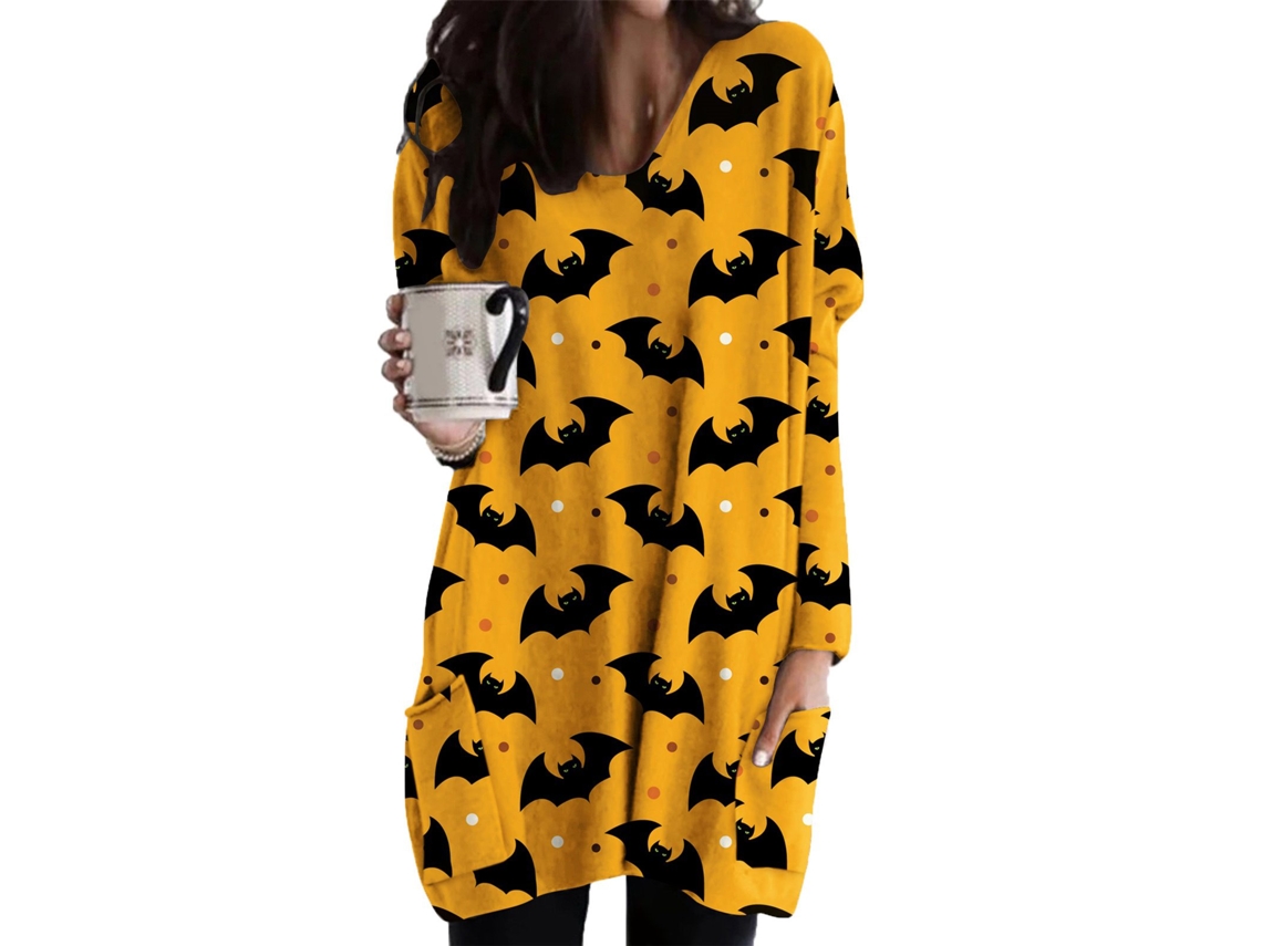 Laxiscreed Fantasia De Mulher Com Manga Longa E Bolso Grande Para Halloween, Tamanho 10