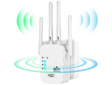 Repetidor Wifi, Poderoso Amplificador De Sinal Wifi, 4 Antenas, 2 Portas Lan, Extensor Wifi Para Casa E Escritório, Cobertura De Até 300m², Yizhood