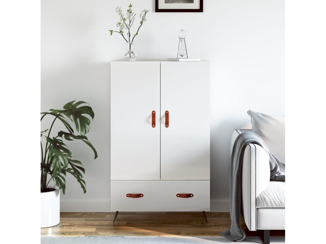 Aparador Alto 69,5x31x115 cm Derivados de Madera Blanco Brillo