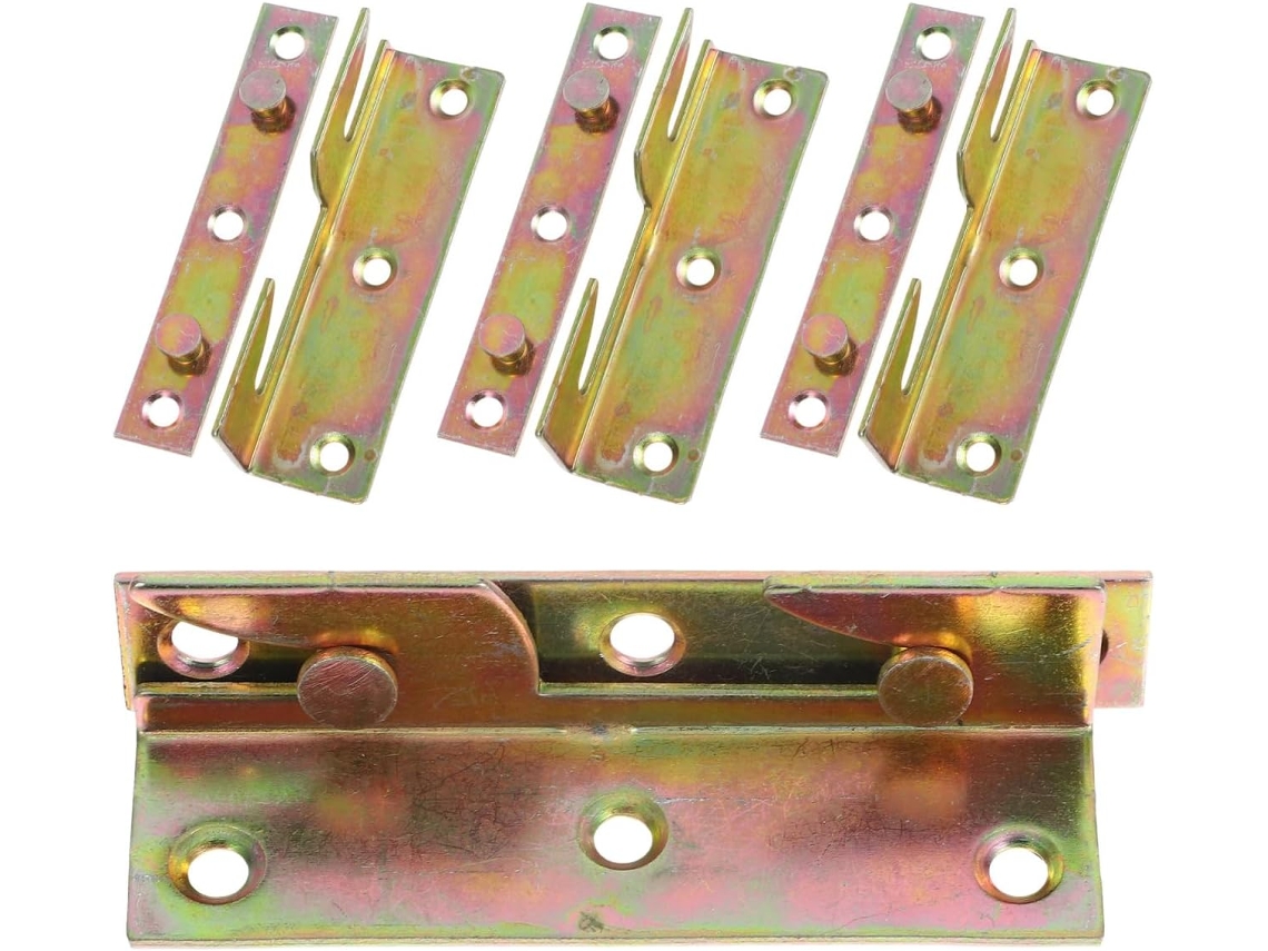 Suportes De Trilho Cama Fomiyes Em Ferro Dourado, 4 Peças, Fivelas De Dobradiça Reforçadas Para Conectar Trilhos Cama