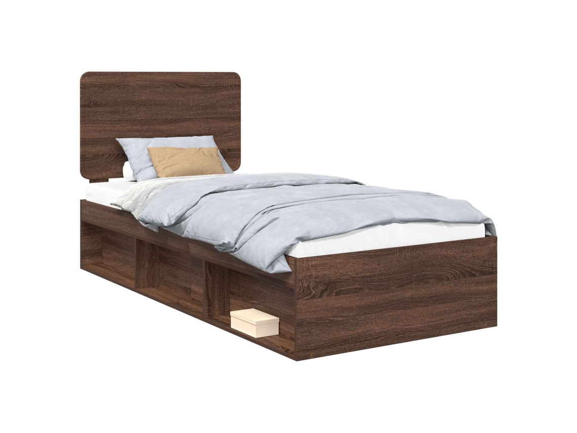 Estrutura da Cama com Cabeceira Carvalho Marrom MAISON EXCLUSIVE 75x190 cm