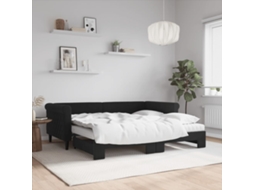 Vidaxl Sofá-cama Com Gavetão E Colchões 90x190 Cm Veludo Preto