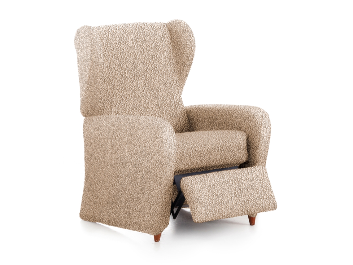 Capa para Poltrona de Relaxamento Bielástica Adaptável Roc 1 Lugar 60-85 Cm Bege VIPALIA