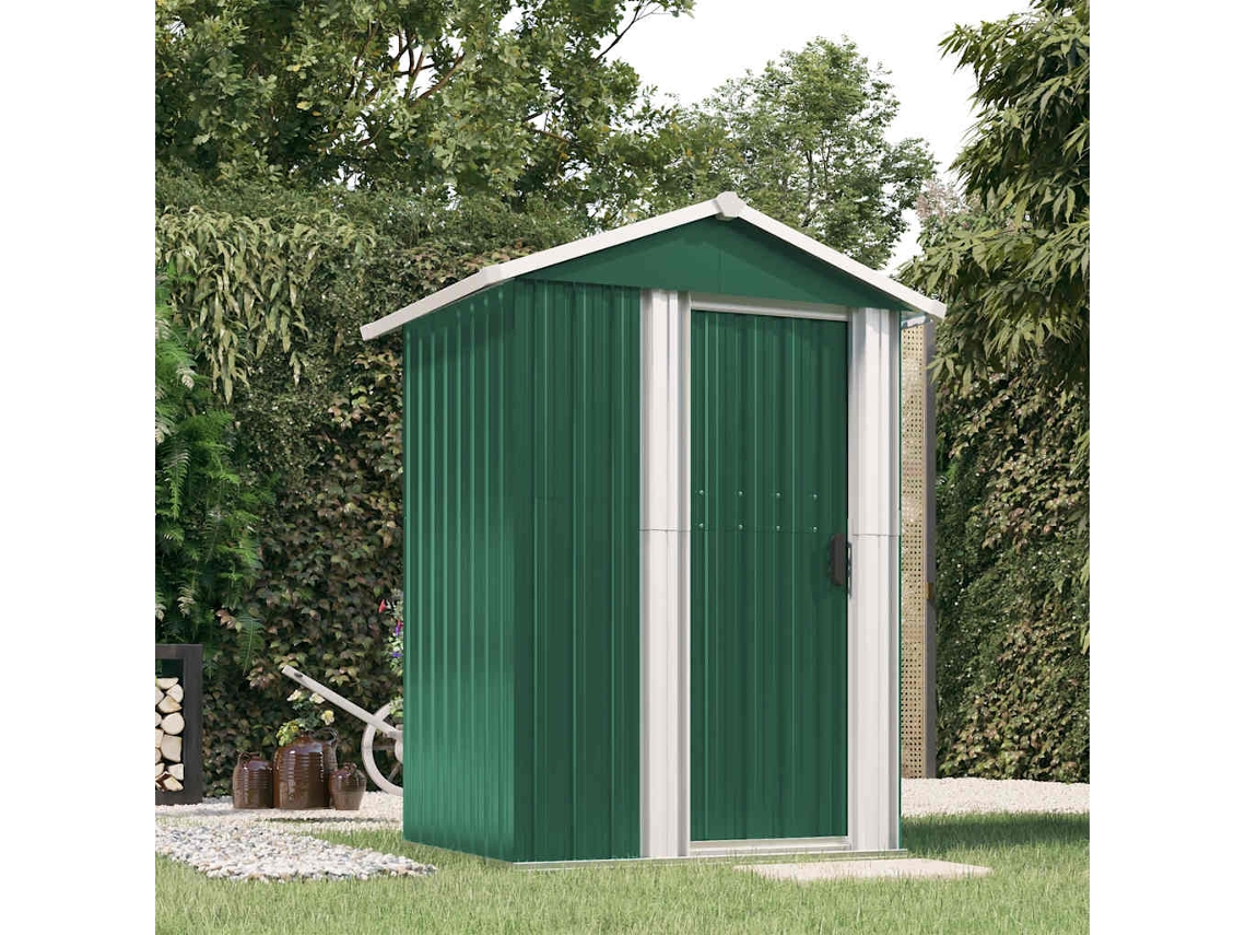Vidaxl Abrigo De Jardim 126x97,5x177 Cm Aço Galvanizado Verde