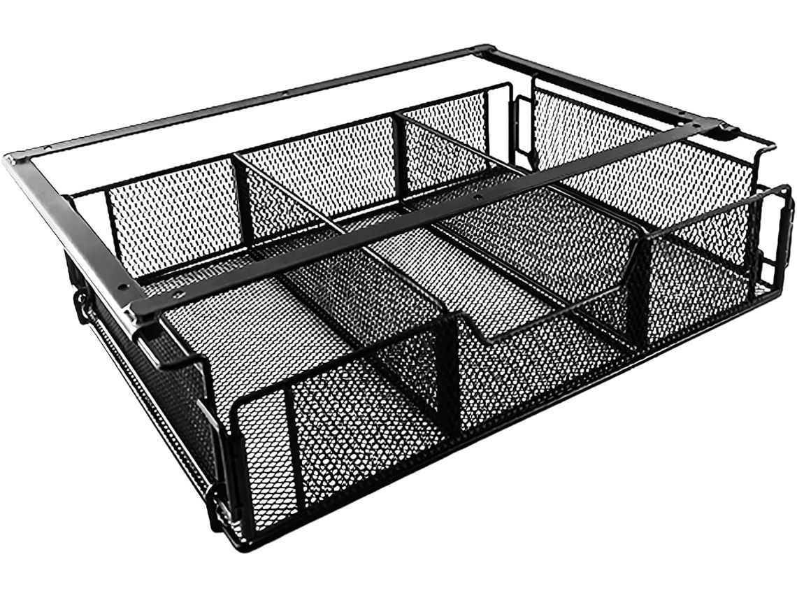 Gaveta Organizadora para Debaixo da Mesa Prateleira de Armazenamento Metal com Compartimentos Homens e Adultos VAYOTOY