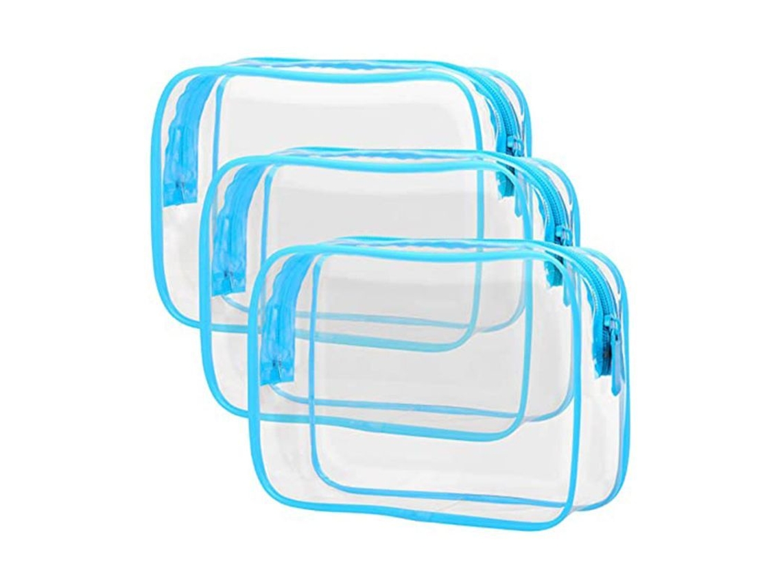 Bolsa de toilette transparente, pack 7, TSA aprovado, moda S/MARCA