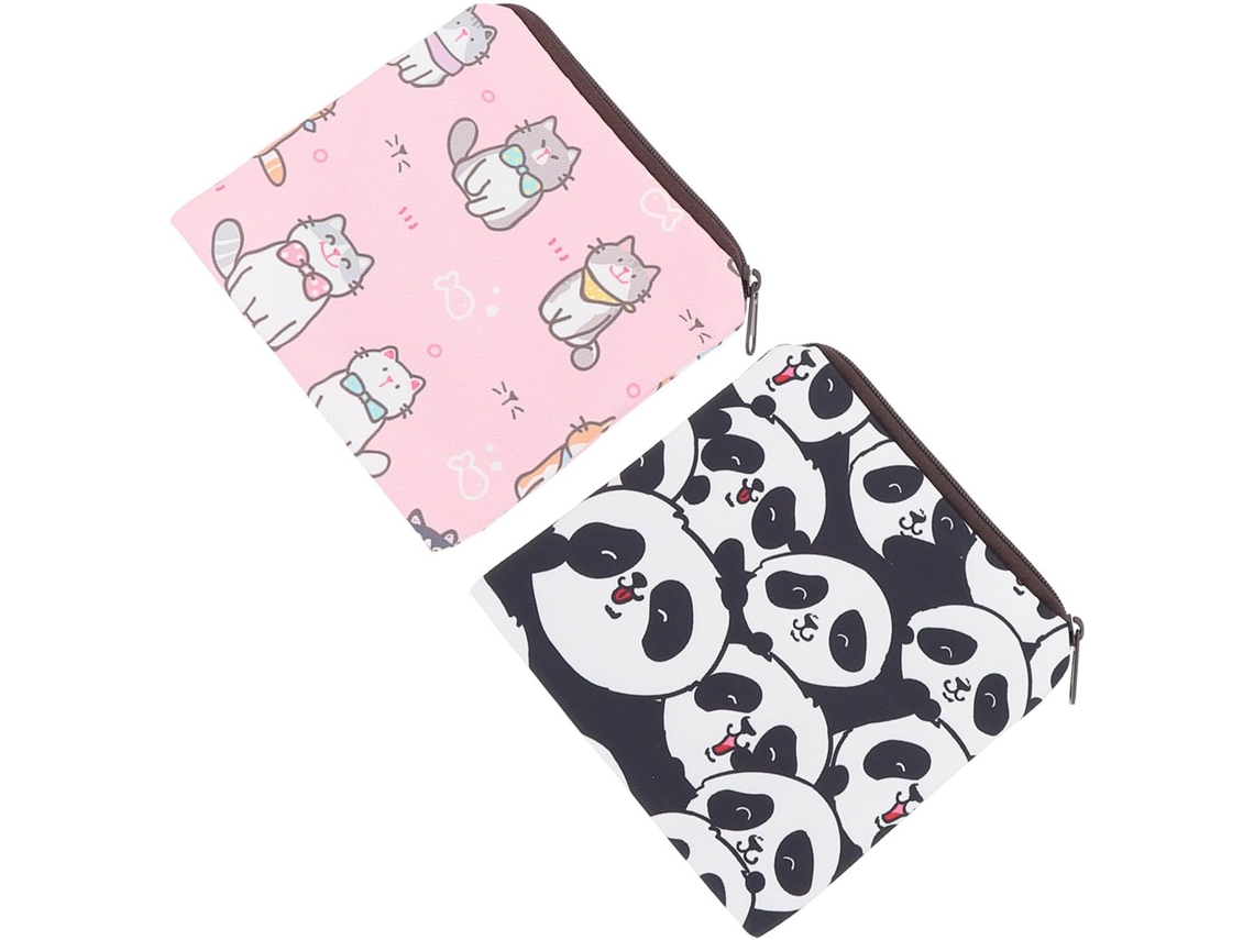 Conjunto de maquiagem com estampa de desenho animado, 2 peças, poliéster.