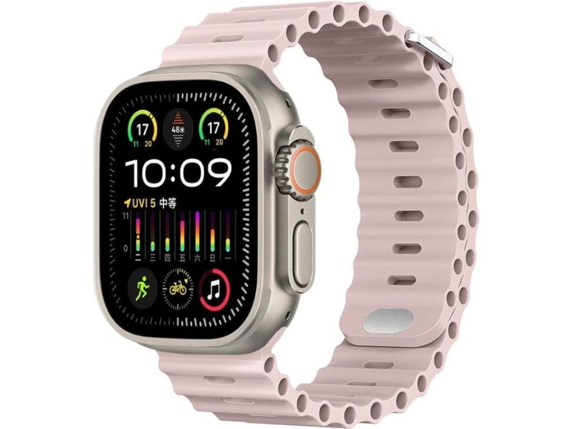 Pulseira ORYSIN Ocean Waves para Apple Watch 6 de 40 mm, design rosa, resistente e elegante.
